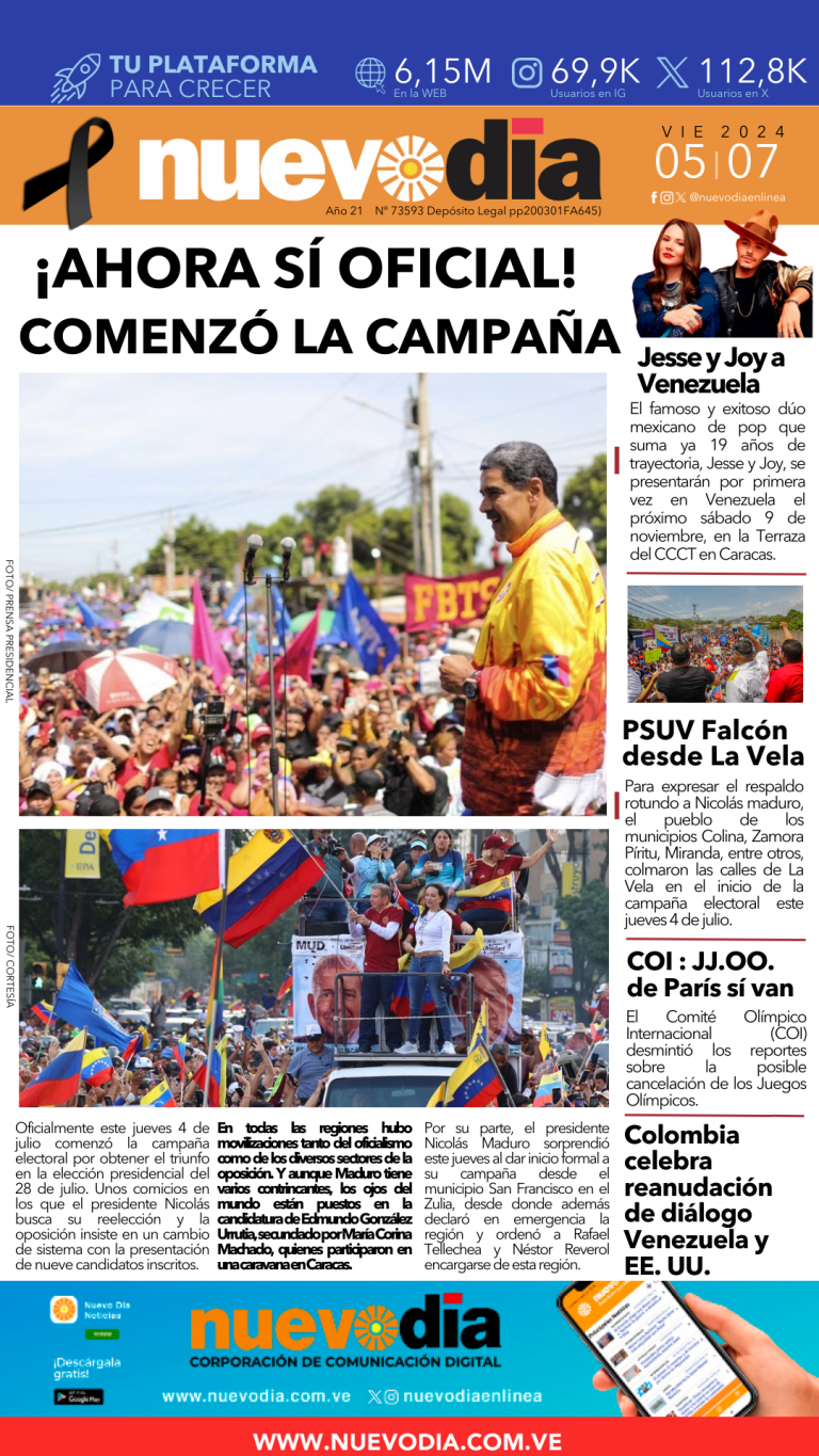 Portada viernes 5 de julio de 2024