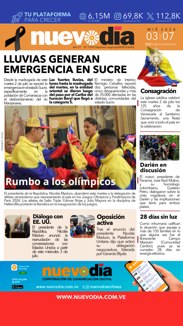 Portada miércoles 3 de julio