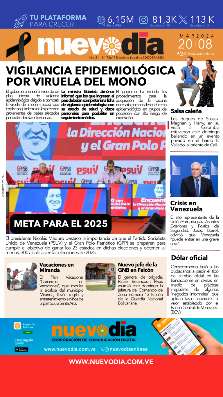 Portada martes 20 de agosto de 2024