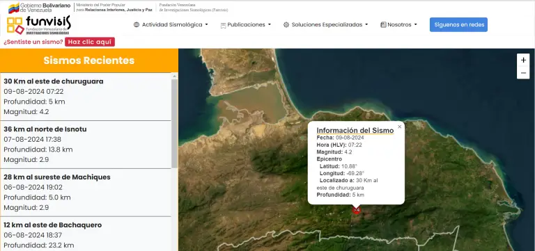 Sismo de 4,2 tuvo epicentro en Churuguara