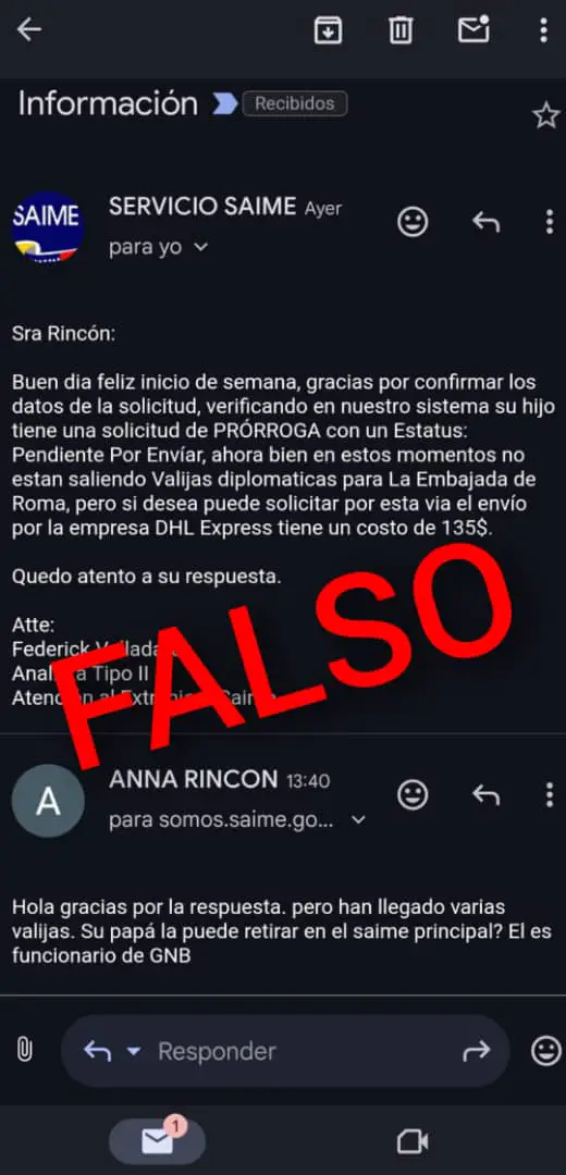 Envían falsos mensajes del Saime para estafar (FOTOS)