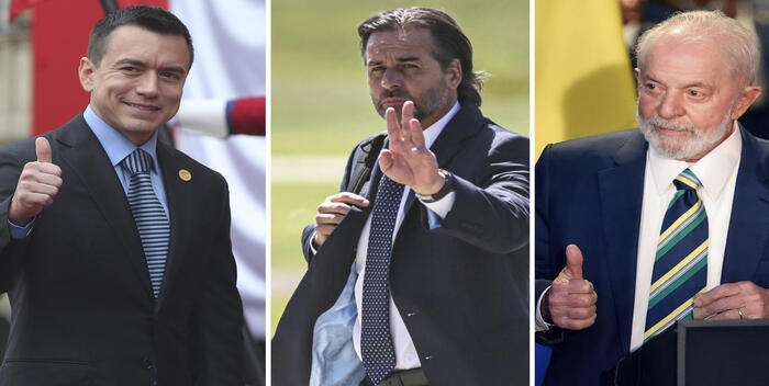 Noboa, Lula y Lacalle Pou, los presidentes suramericanos mejor valorados