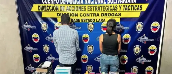 Dos individuos fueron arrestados por agentes de la División Contra Drogas de la Policía Nacional Bolivariana (PNB) bajo sospecha de tráfico de fentanilo.