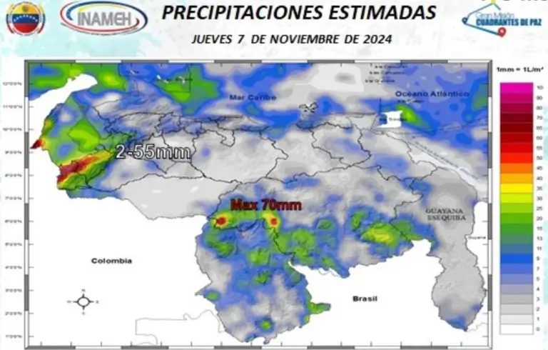 Inameh: Así estará el clima en Venezuela hoy #7Nov (+VIDEO)