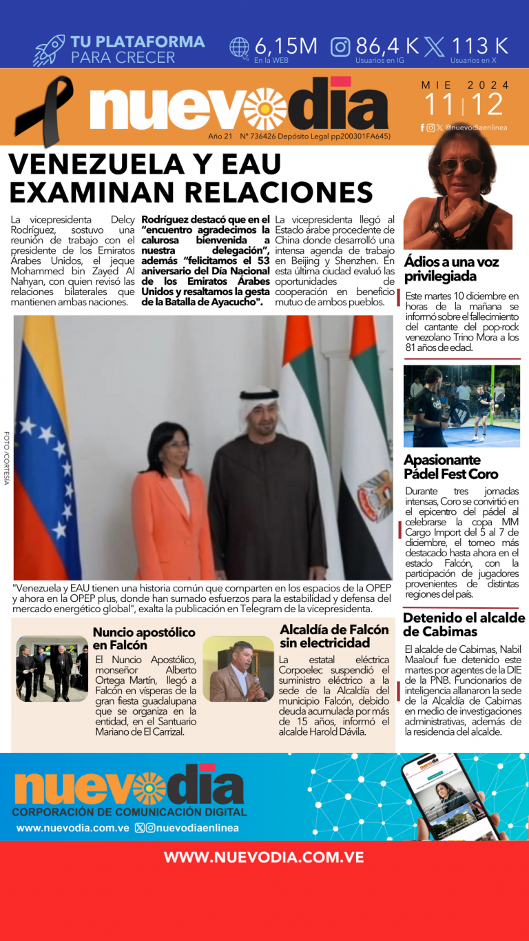 Portada miércoles 11 de diciembre de 2024