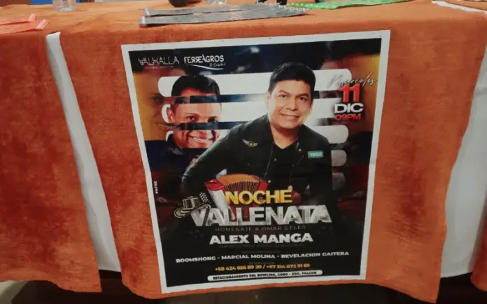 Los amantes del vallenato tienen la oportunidad de disfrutar en Coro del imponente talento del artista colombiano Alex Manga.