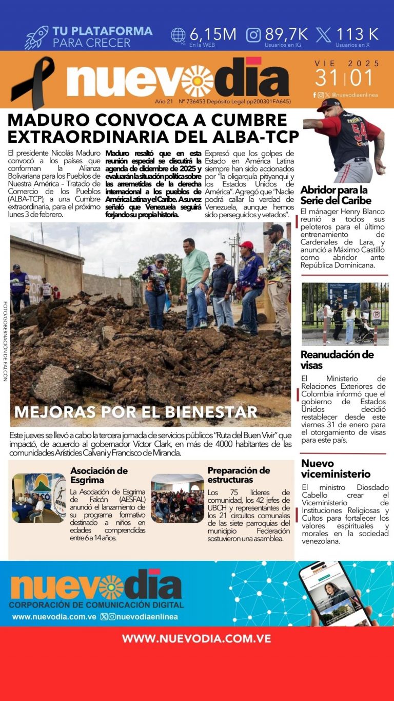 Portada del 31 de enero de 2025