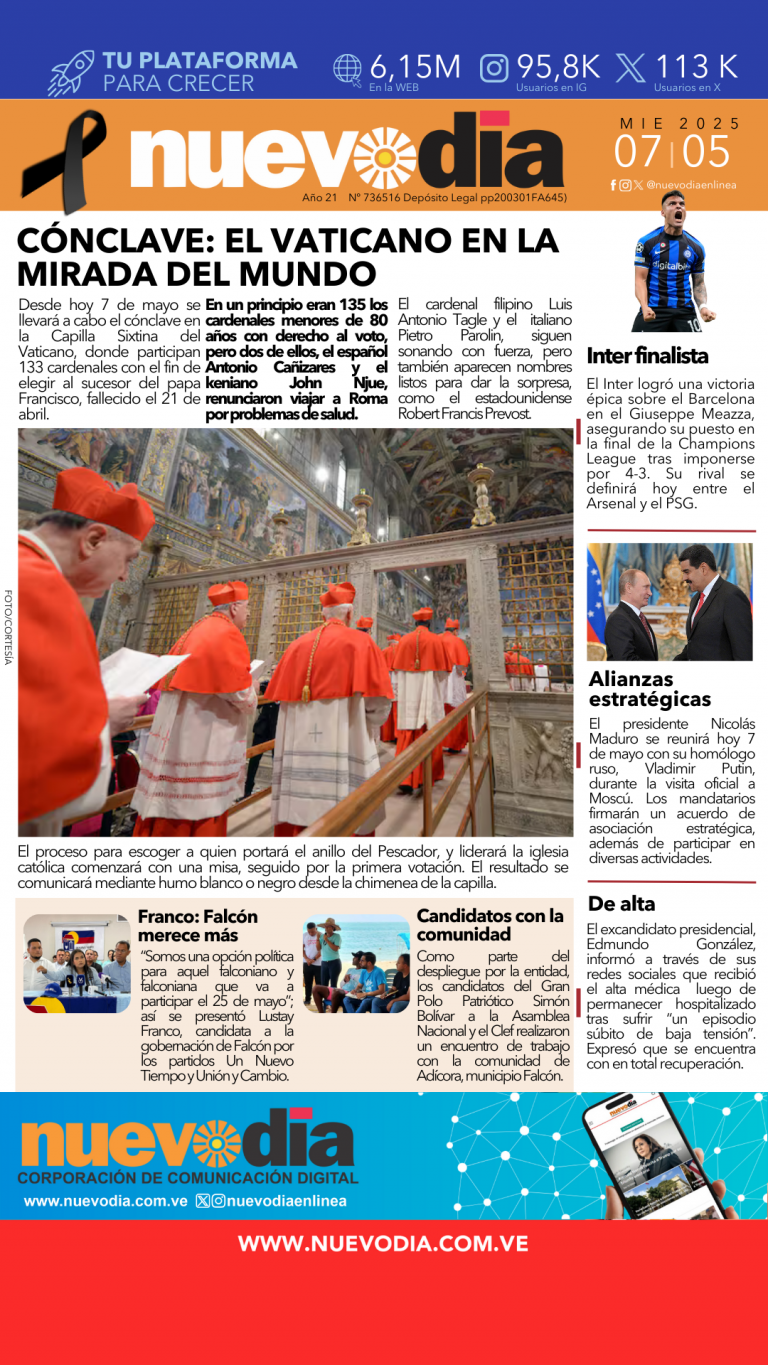 Portada miércoles 7 de mayo de 2025