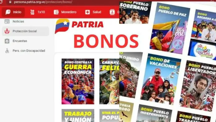 Bonos que pagarán a pensionados en el sistema Patria