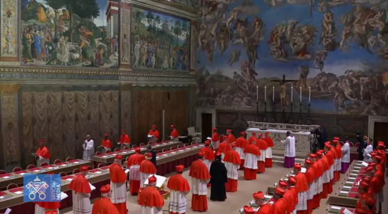 Los 133 cardenales ingresan a la Capilla Sixtina para iniciar el cónclave (VIDEOS)