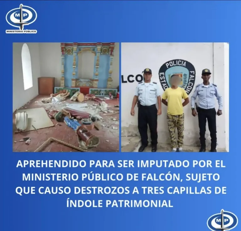 MP imputó a joven que destruyó imágenes de la iglesia en San Luis