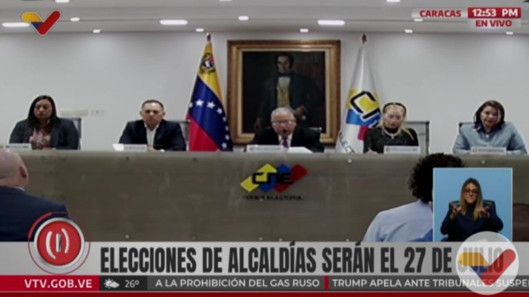 CNE convoca elecciones municipales para el 27 de julio