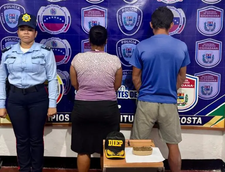 DIEP detuvo a pareja con droga en Boca de Tocuyo