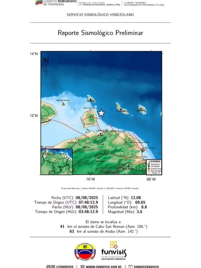Sismo de magnitud 3.6 se registró al sureste del Cabo San Román