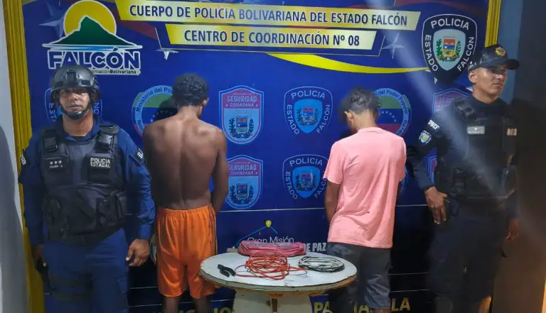 Dos sujetos aprehendidos por hurto en Boca de Aroa