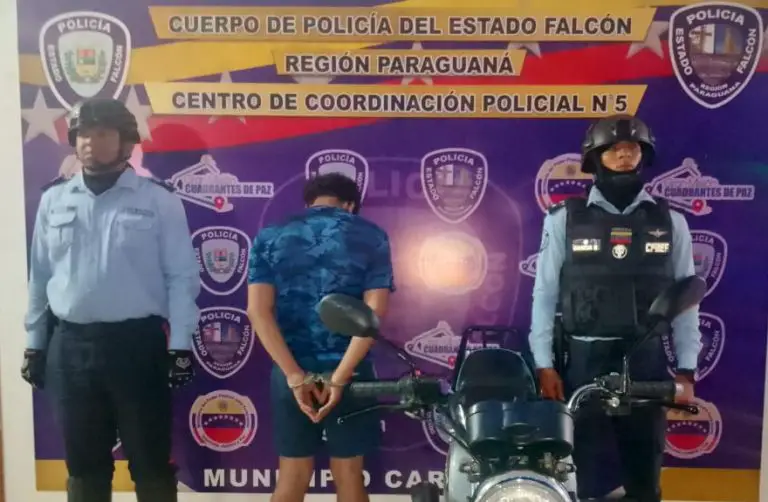 Detenido motorizado por resistencia a la autoridad en Punto Fijo