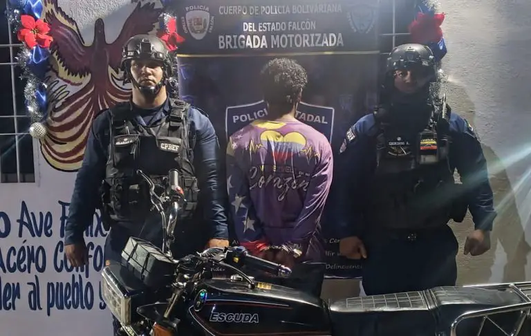 Preso motorizado por resistencia y ultraje a funcionario en Coro