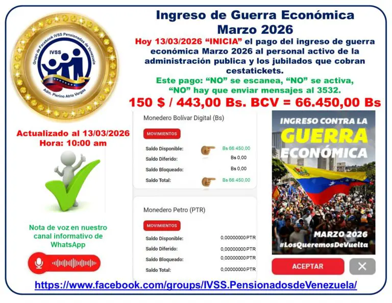 ¿Aumenta Bono contra la Guerra Económica? Conoce los montos