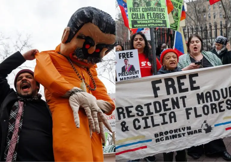 Audiencia de Maduro y Cilia Flores genera protestas en el Tribunal Federal de Nueva York (FOTOS)