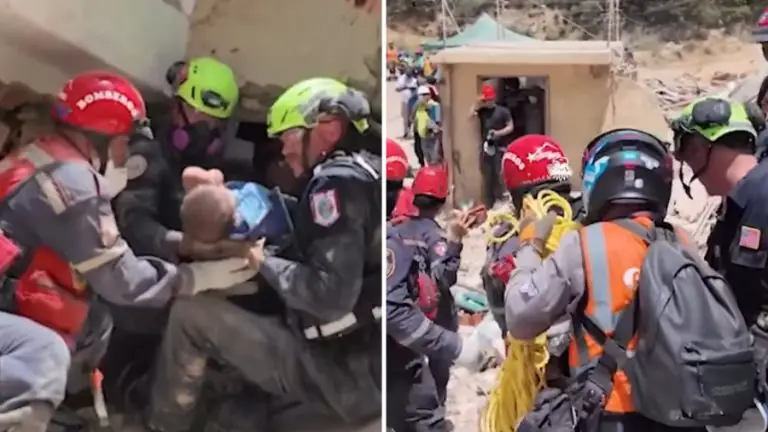 Equipos de EE.UU. rescatan a un bebé entre los escombros de La Guaira