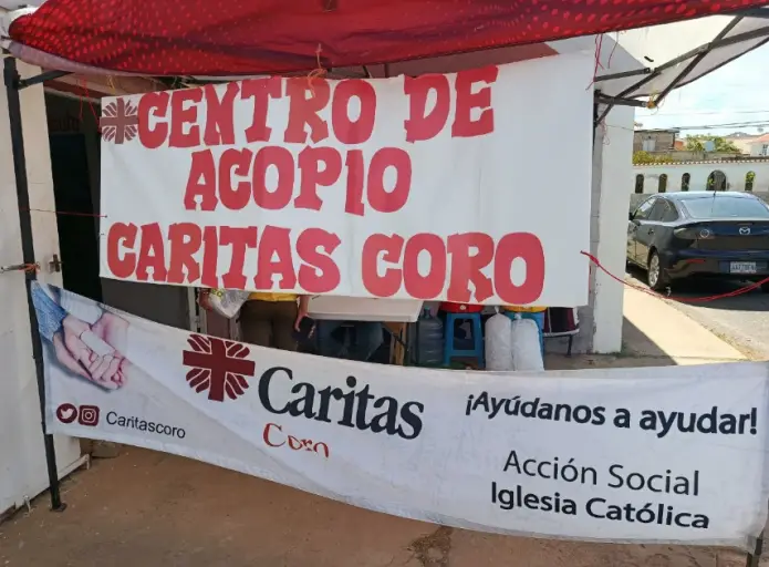 El Padre José Nuñez, director de Cáritas Coro, manifestó que el Centro de Acopio tiene la necesidad de alimentos no perecederos.