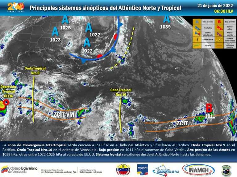 Inameh prevé este martes lluvias de intensidad variable en parte del país