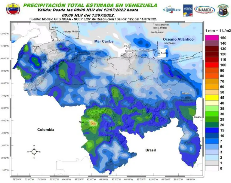 Inameh prevé este martes lluvias en parte del país