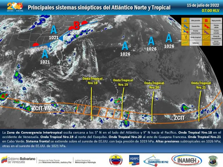 Inameh prevé este viernes lluvias de intensidad variable