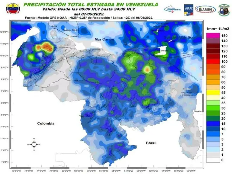 Inameh prevé lluvias con actividad eléctrica en gran parte del país