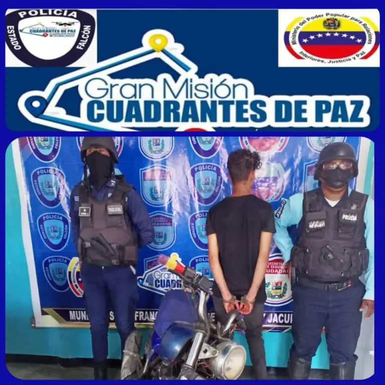 Recuperan moto hurtada en Yaracal