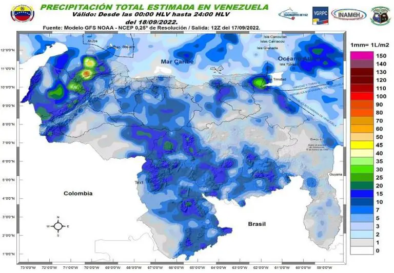 Inameh pronostica altas temperaturas y lluvias para zonas de Falcón