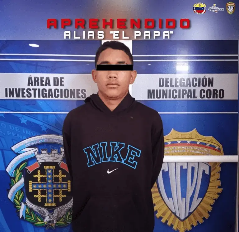 Detienen a “el Papa” por robo agravado en Coro