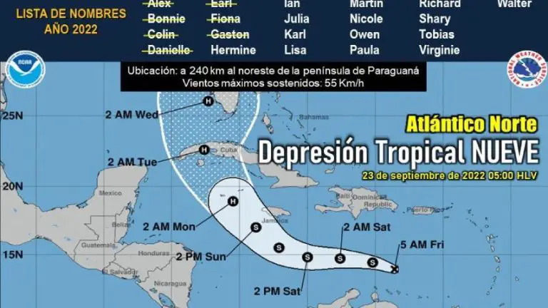 Depresión Tropical nueve se forma frente a las costas de Paraguaná
