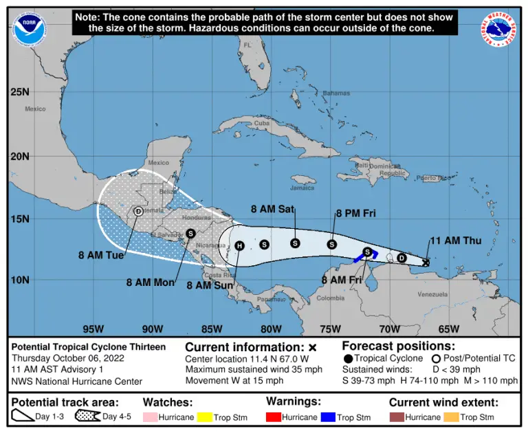 Declaran potencial ciclón 13 con fuerza de tormenta tropical