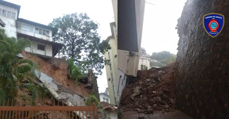 Bomberos inspeccionan colapso de muro en Bello Monte (+ video)