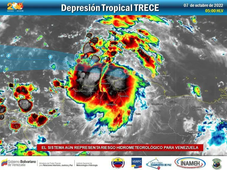 Depresión tropical trece se ubica al norte del estado Zulia