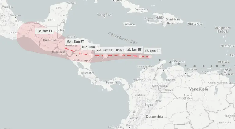 Tormenta tropical Julia apunta a Nicaragua